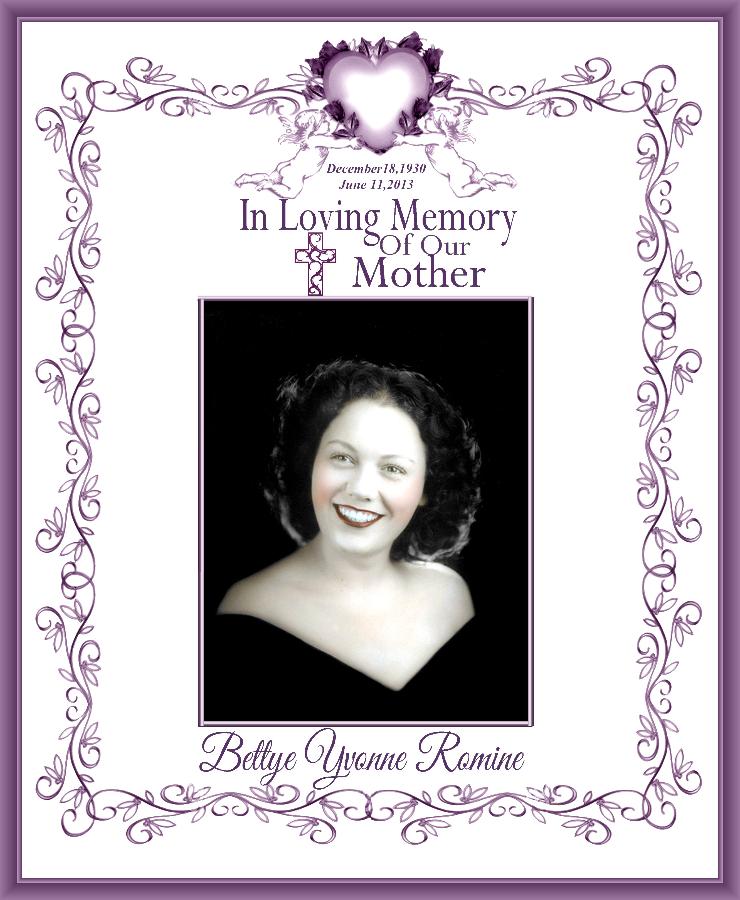Bettye Yvonne Romine Obituary Gallery